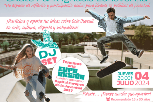 Fuenlabrada celebra mañana la Cumbre Creativa en el Skate Park Ignacio Echevarría, donde jóvenes compartirán ideas sobre ocio juvenil y disfrutarán de sesiones de Djs y deportes sobre ruedas.