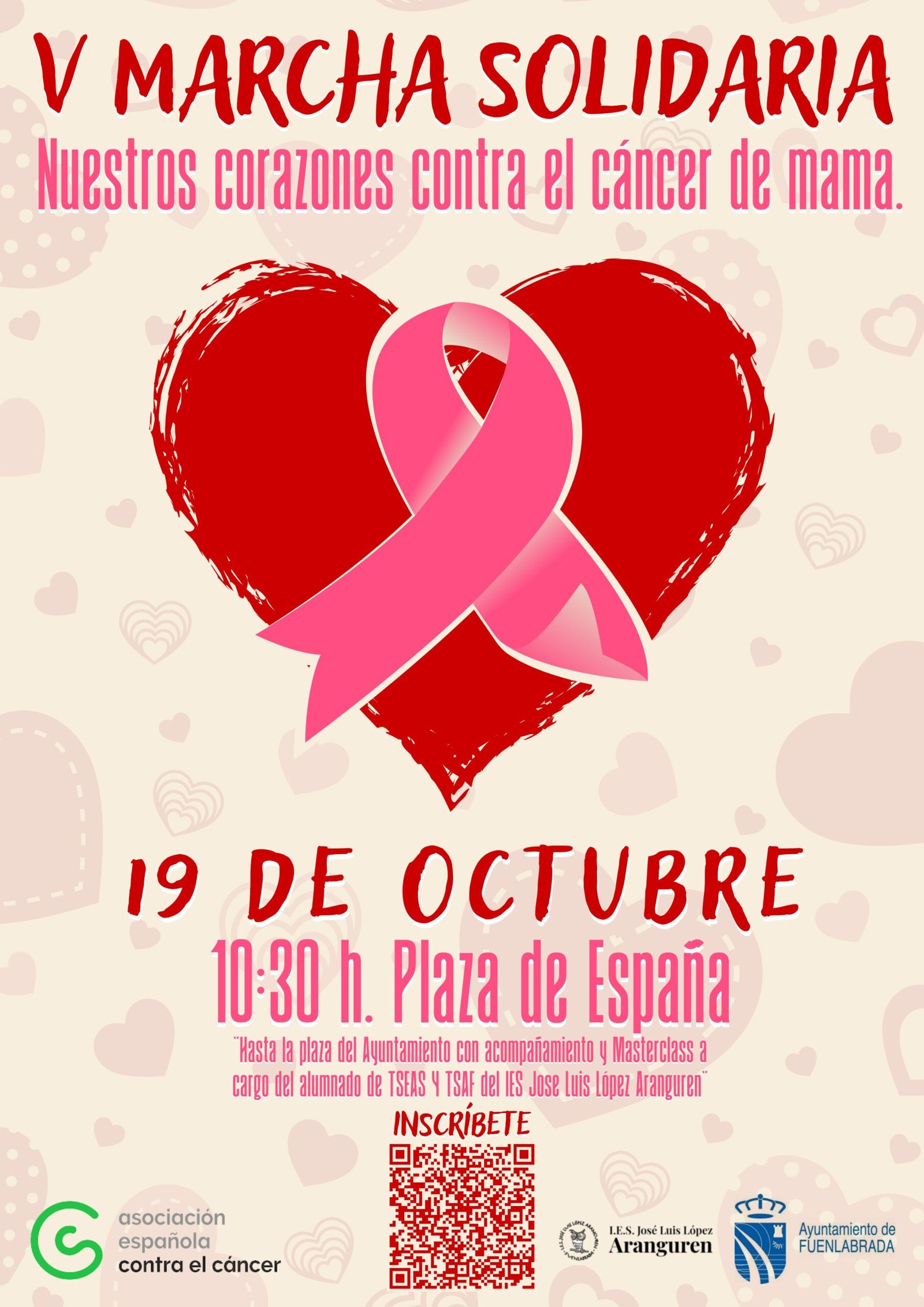 Fuenlabrada celebra la V Marcha Solidaria contra el cáncer de mama y organiza jornadas divulgativas para promover la prevención y el diagnóstico temprano.