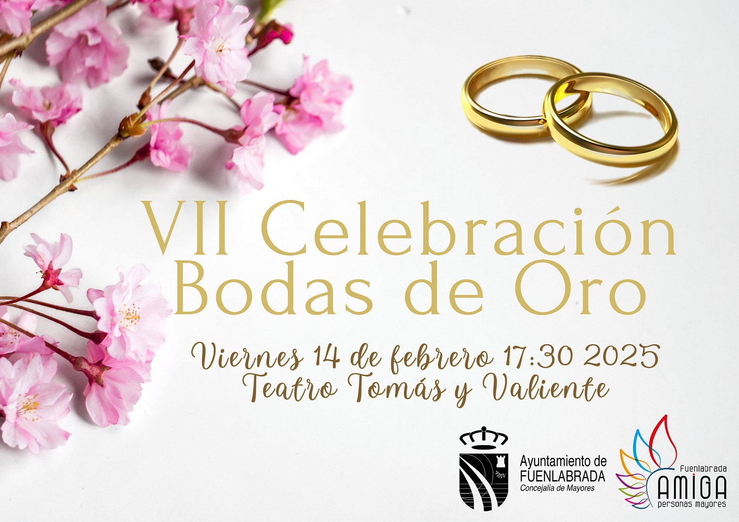 El Ayuntamiento rinde homenaje a 62 parejas que celebran sus Bodas de Oro en una emotiva gala en el teatro Tomás y Valiente.