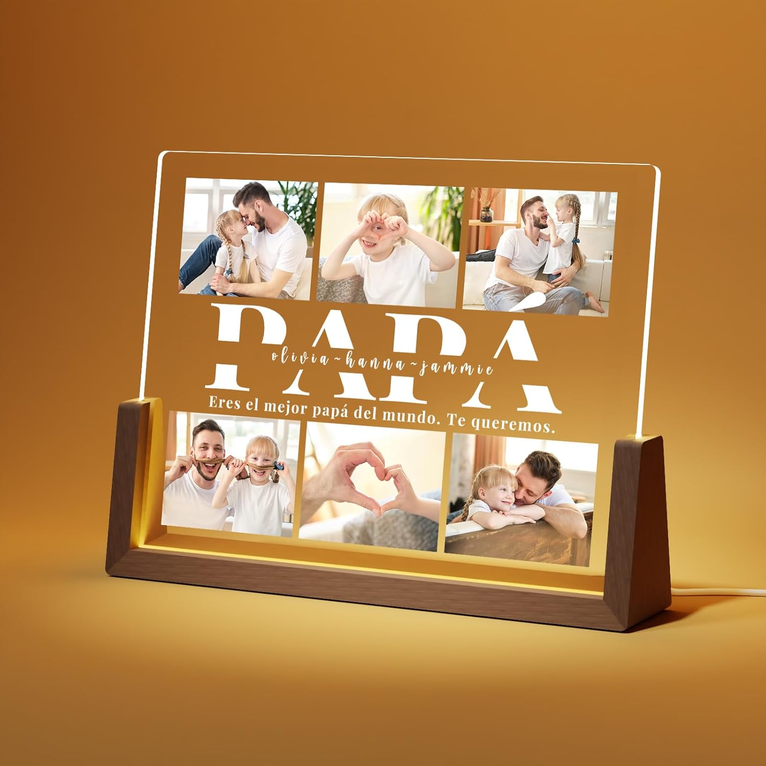 Encuentra el regalo perfecto para el Día del Padre: una placa fotográfica acrílica personalizada, única, emotiva ya un precio increíble. ¡Haz tu pedido en Amazon!
