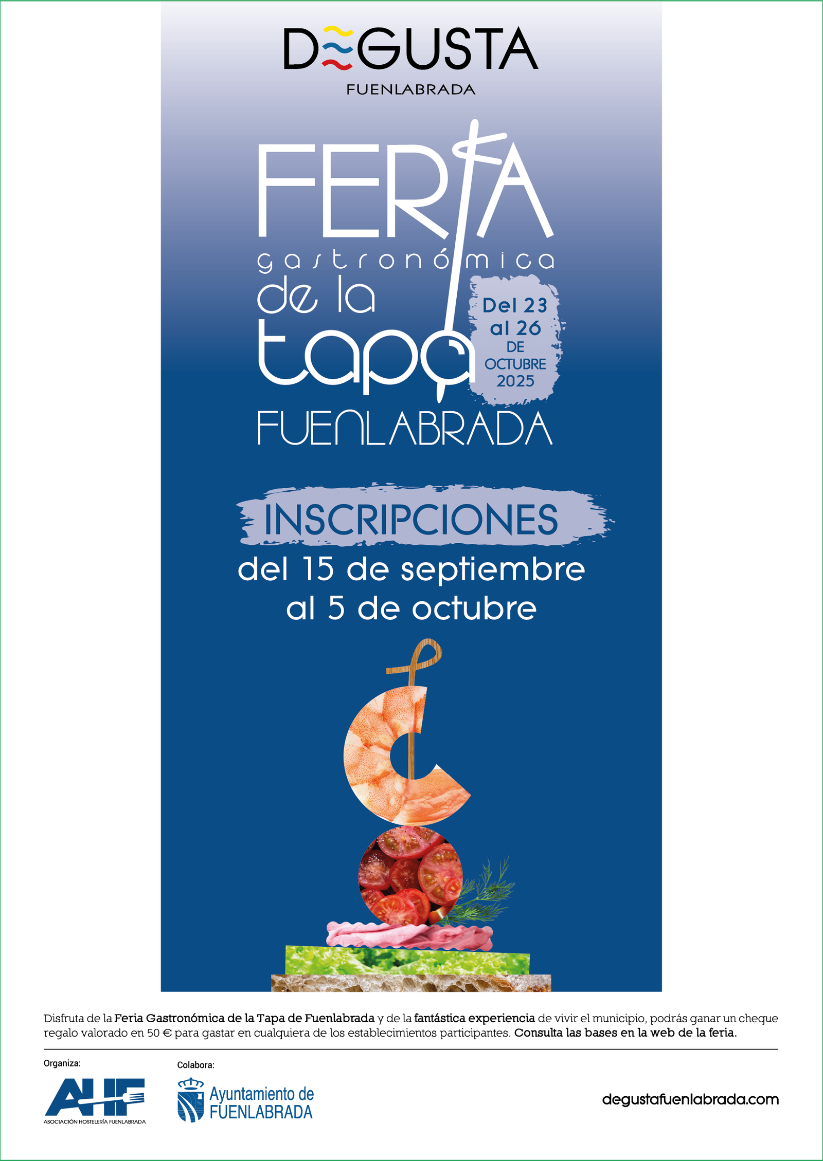 Inscripciones abiertas para la Feria de la Tapa de Fuenlabrada 2025 Inscripciones abiertas para la Feria de la Tapa de Fuenlabrada 2025