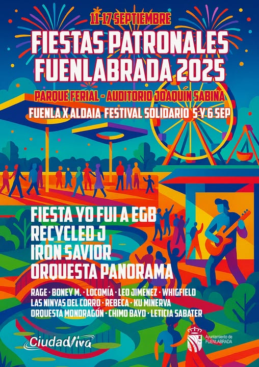Programación Fiestas Patronales Fuenlabrada 2025: conciertos, encierros y actividades Programación Fiestas Patronales Fuenlabrada 2025: conciertos, encierros y actividades