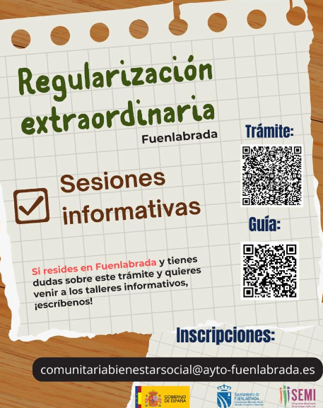 Guía y sesiones sobre la regularización extraordinaria en Fuenlabrada